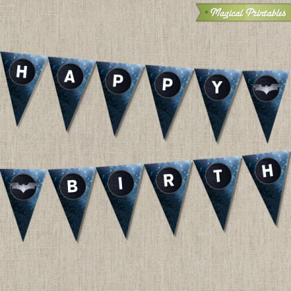 Batman The Dark Knight Printable Happy Birthday Banner