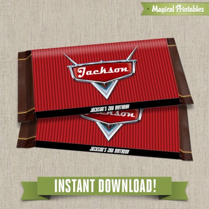 Disney Cars 2 Editable Regular 1.55 oz. Hershey's Wrappers - Instant Download!