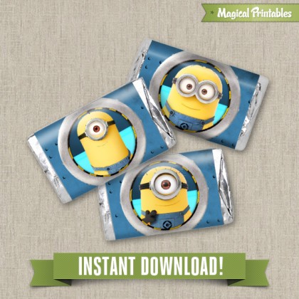 Despicable Me Editable Birthday Mini Hershey's Wrappers - Instant Download!