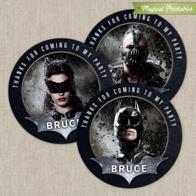 Batman The Dark Knight Printable Birthday Favor Tag Labels