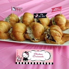 Hello Kitty with French Poddle Paris Editable Tent Cards