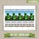 Minecraft Birthday Ticket Invitations - Instant Download!