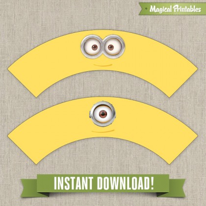 Despicable Me Minions Printable Birthday Cupcake Wrappers - Instant Download!