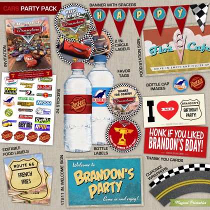 Disney Cars Printable Party Package