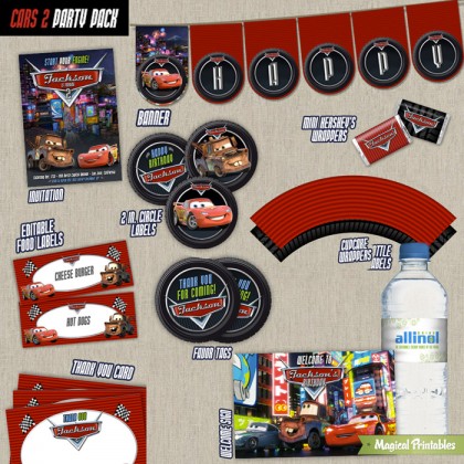 Disney Cars 2 Printable Party Package