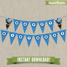 Thomas the Train Happy Birthday Banner (Set 2) - Instant Download!