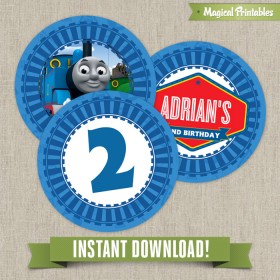 Thomas the Train Editable Birthday Labels (Set 2) - Instant Download!