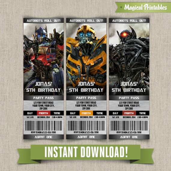 Transformers Water Bottle Label Template DIY