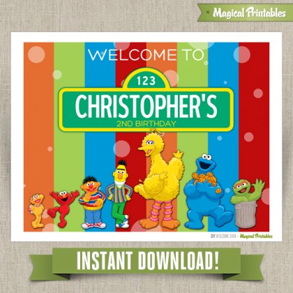 Sesame Street Printable Welcome Sign