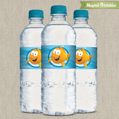 Bubble Guppies Printable Birthday Bottle Labels