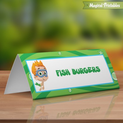 Bubble Guppies Editable Birthday Tent Cards