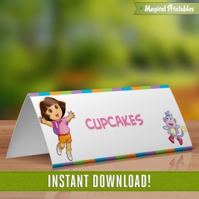 Dora the Explorer Editable Birthday Tent Cards - Instant Download!