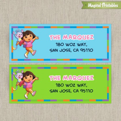 Dora The Explorer Printable Birthday Address Labels