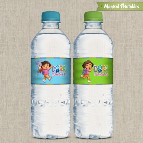 Dora The Explorer Printable Birthday Bottle Labels