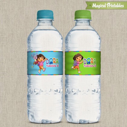 Dora The Explorer Printable Birthday Bottle Labels