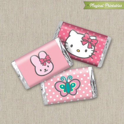 Hello Kitty Printable Birthday Mini Hershey's Wrappers