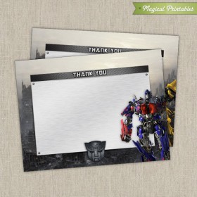 Transformers Blank Birthday Thank you Cards